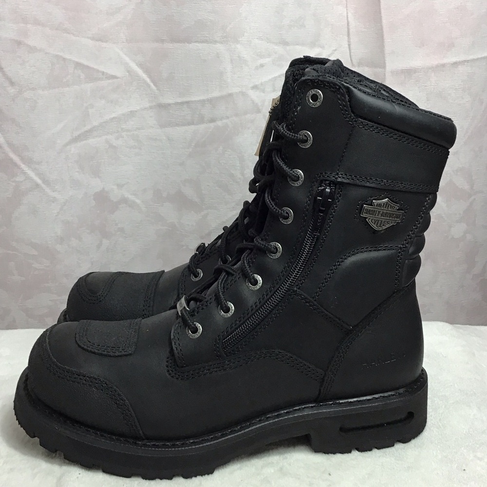 Harley-Davidson Men's Rugged Black Leather Boots - Picture 3 of 5